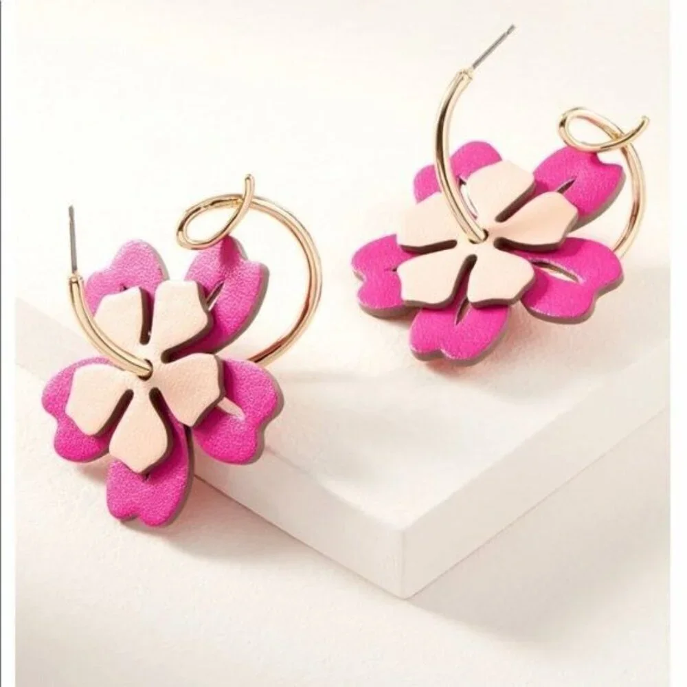 Stella & Dot Color Pop Convertible Floral and Tropical Earrings Rare NWT